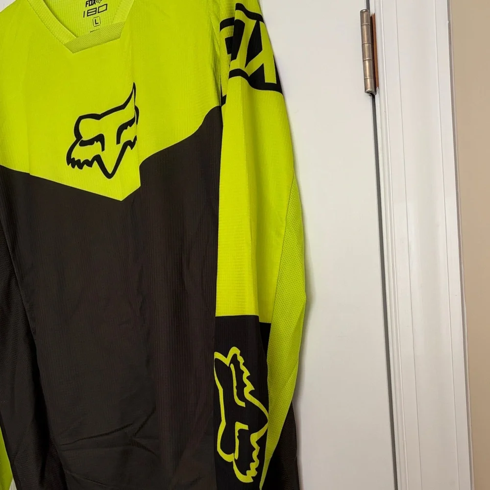 Fox Racing Neon Yellow and Charcoal Jersey Large - Picture 8 of 8